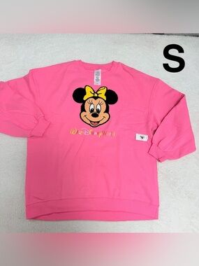 2026 Disney Walt Disney world Minnie Mouse Oversized Sweatshirt Pink S nwt